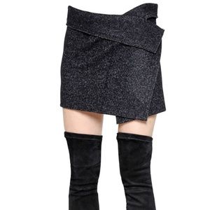 Isabel Marant Etoile Gray Wool Blend Wrap Skirt